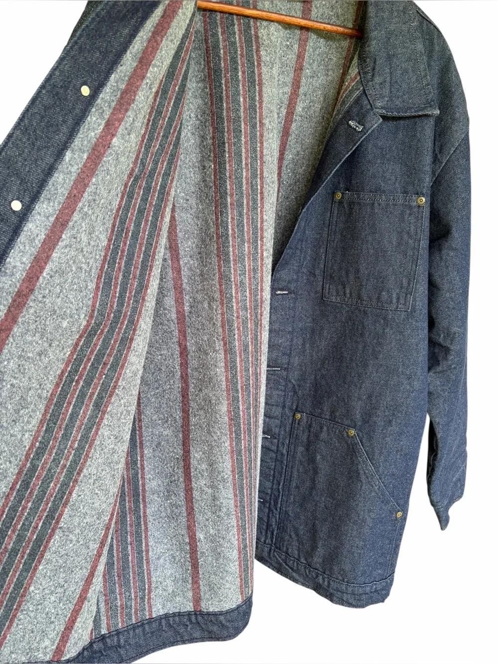Prison Blues Lined Rigid Dark Blue Denim Yard Coat